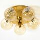 1960s Space Age brass ceiling lamp with 5 glass balls
