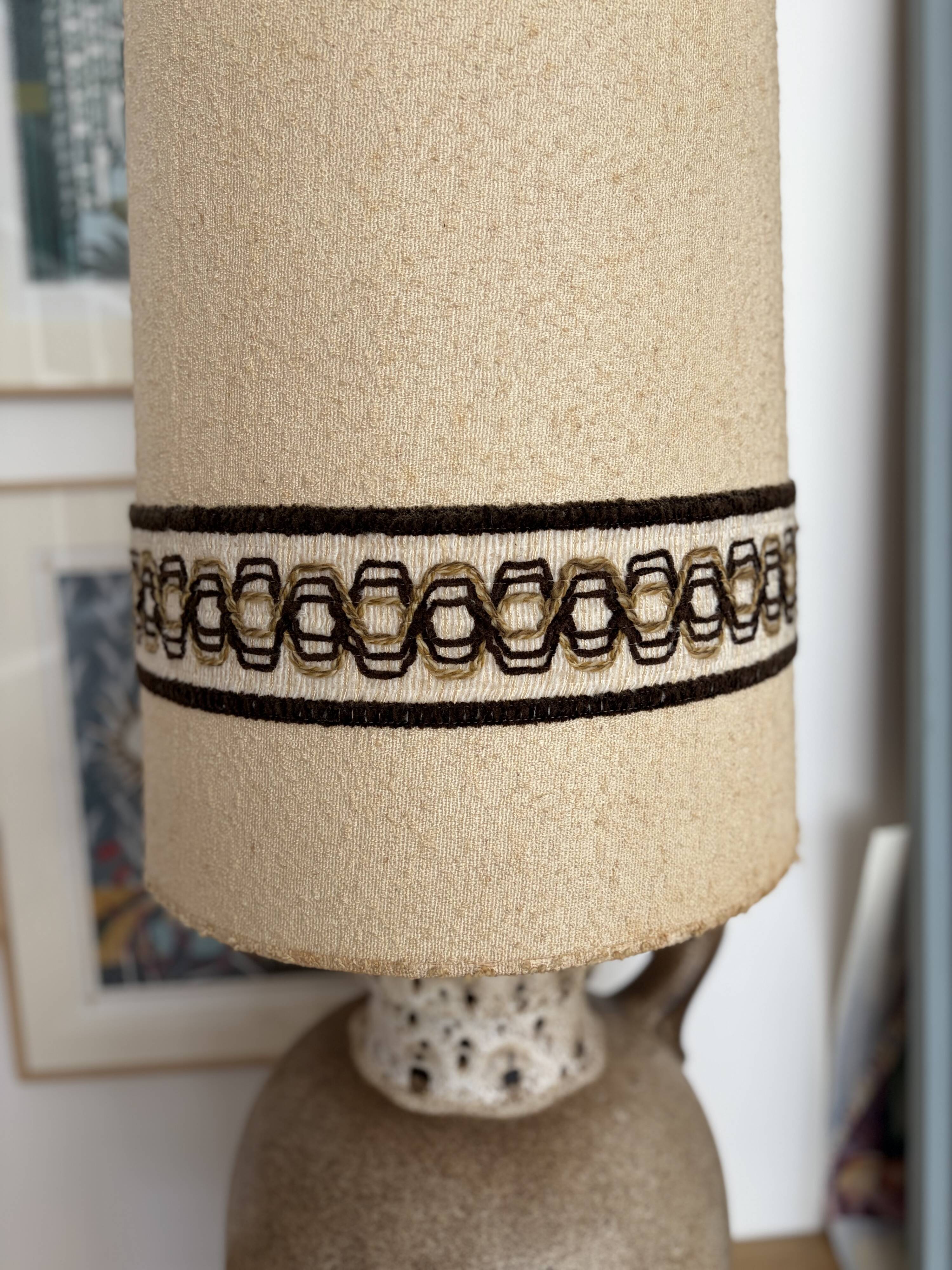 Very large glazed ceramic lamp W. Germany