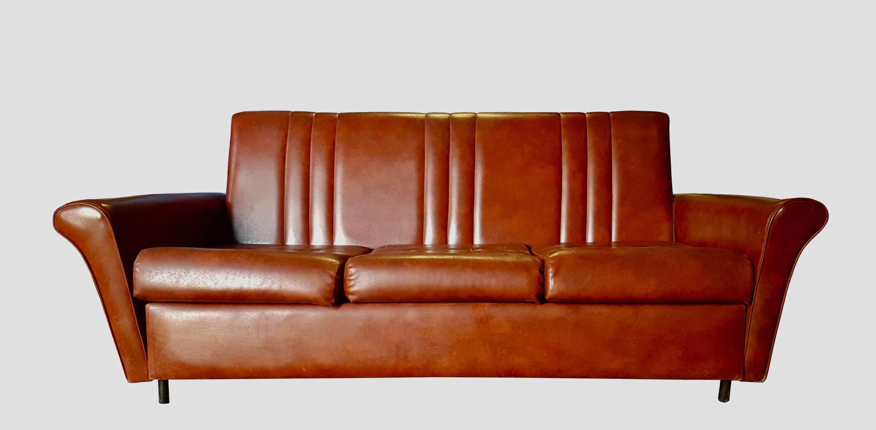 Vintage lounge, convertible Canape and 2 armchairs