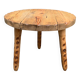 Solid pine tripod coffee table, raw, 1960