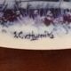 Hand-decorated blue Delft plate vintage