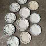 Set of 11 mismatched Terre de Fer plates