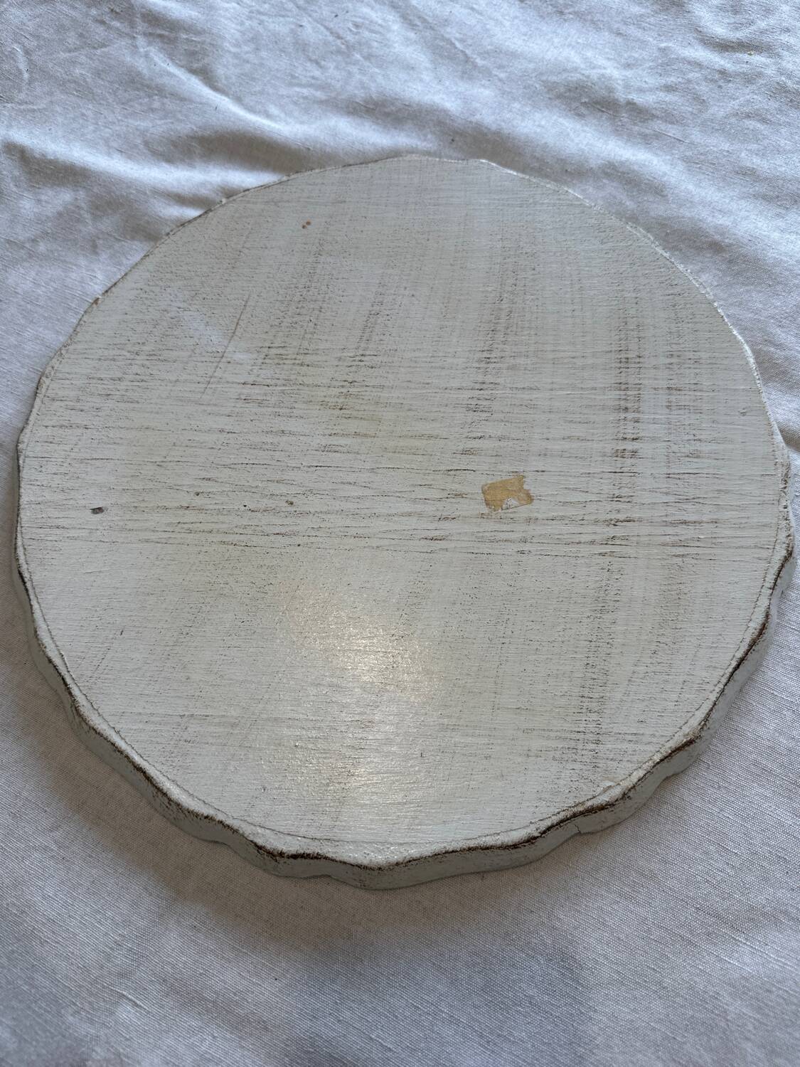 Hand-painted and carved wooden platter