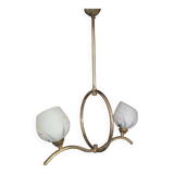 brass chandelier in the shape of a perch from the 50s/60s