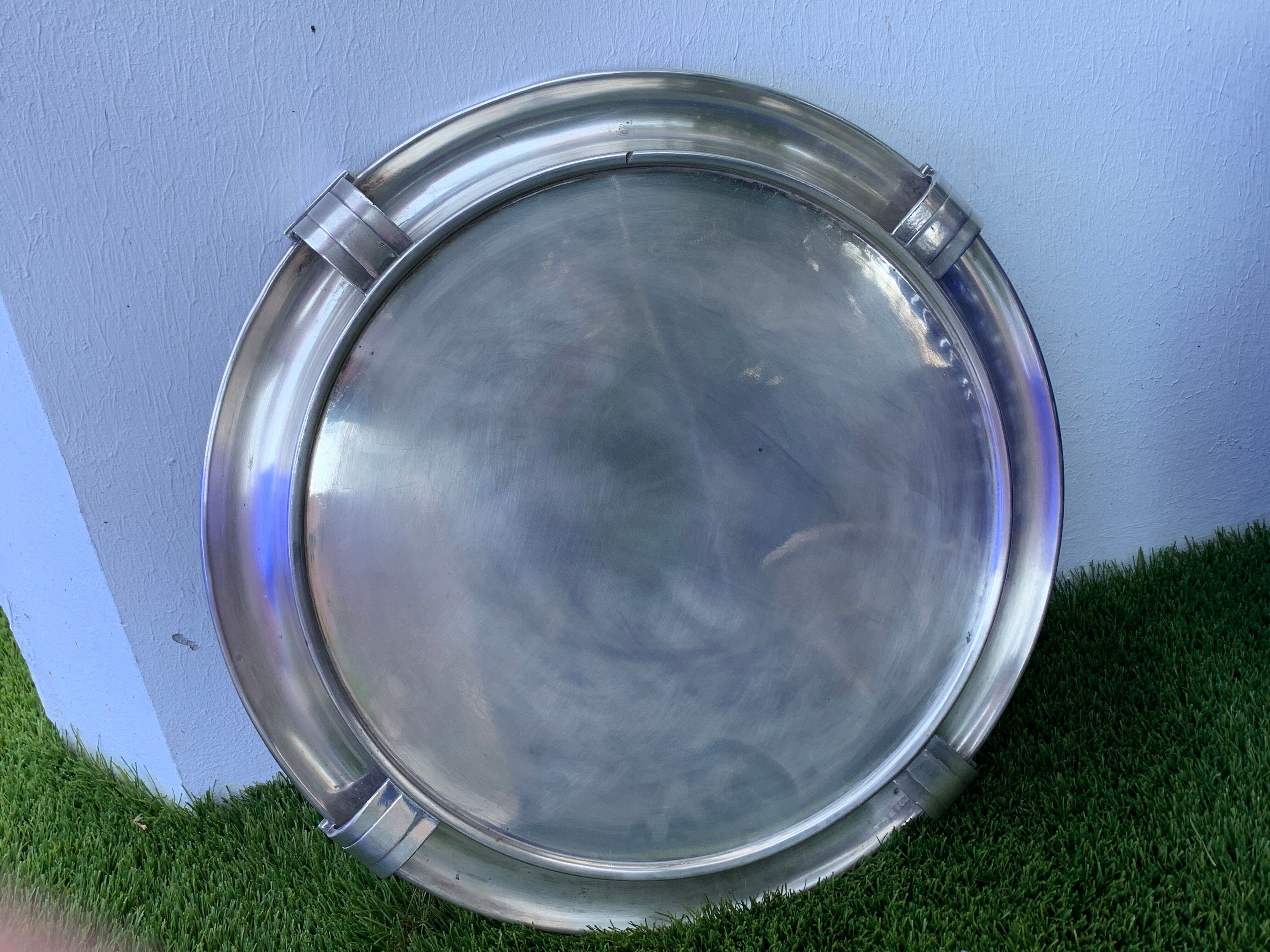 Tray Luc Lanel in silver metal 1930