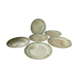 6 assiettes à asperges en barbotine sarrguemines
