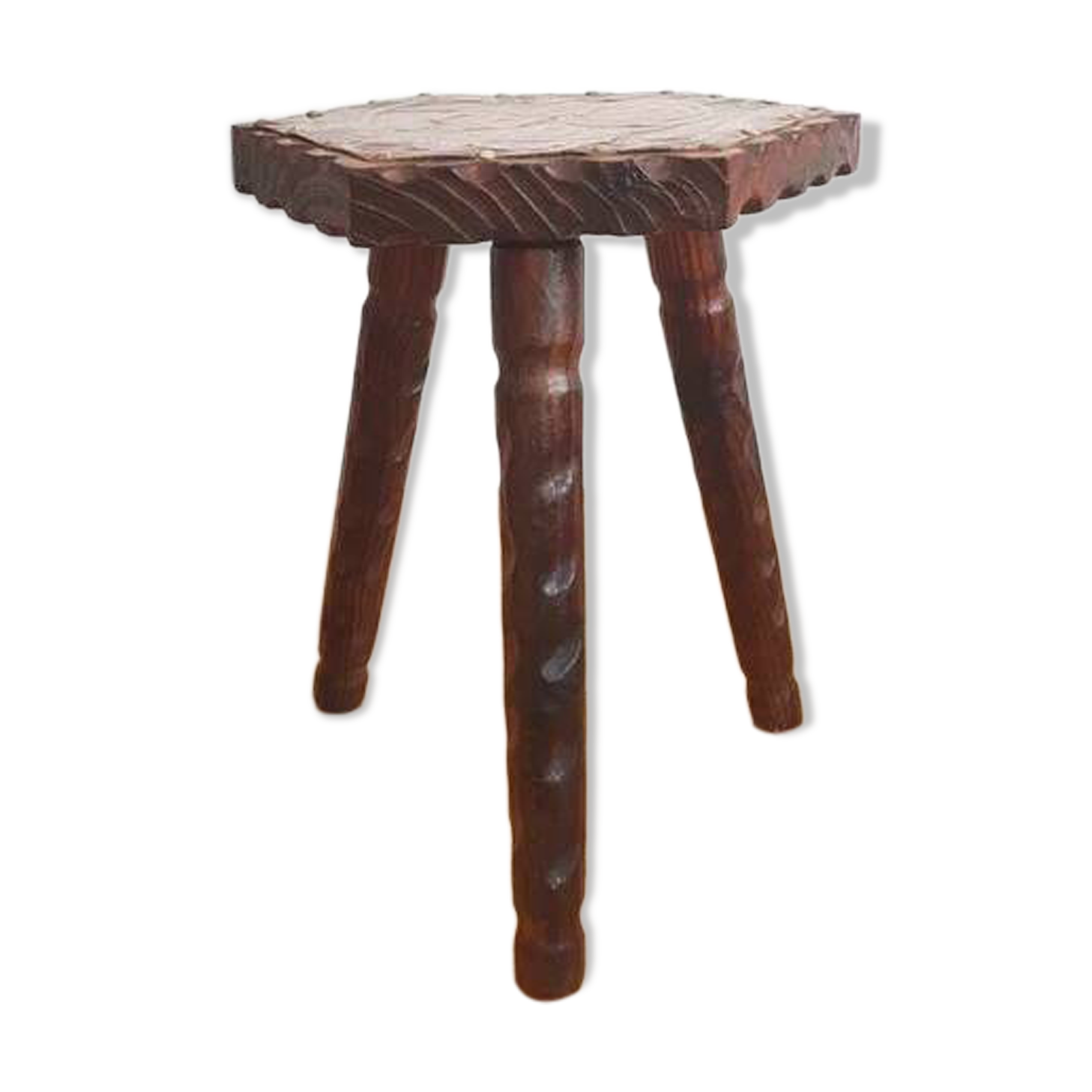 Vintage brutalist tripod stool