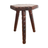 Tabouret tripode vintage brutaliste