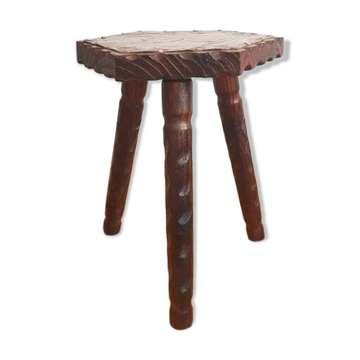 Tabouret tripode vintage brutaliste