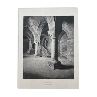 Photographie héliogravure du Mont Saint Michel 19ème (Paul Dujardin)