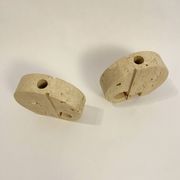 Pair of travertine elephant candle holders by Enzo Mari for Fratelli Mannelli 70s