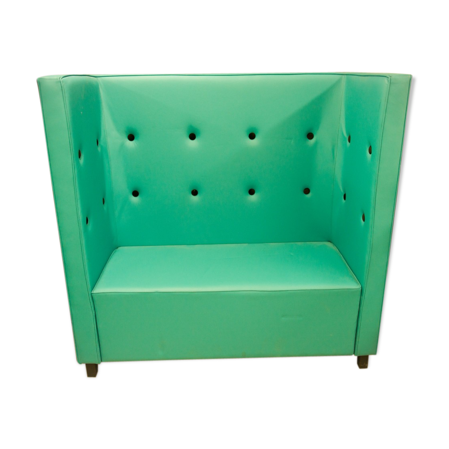 Seat "Scala" turquoise velvet leather black