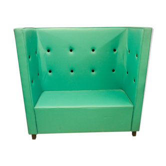 Seat "Scala" turquoise velvet leather black