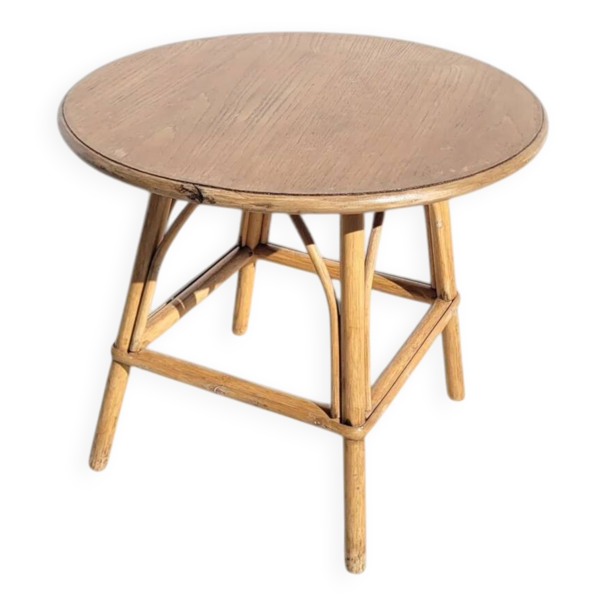 Vintage rattan coffee or side table