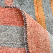 Dusty Pink Vintage Kilim Rug, Turkish Striped Bohemian Bedroom Decor 6x7