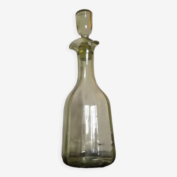Carafe à alcool en verre soufflé bouche XIXème siècle