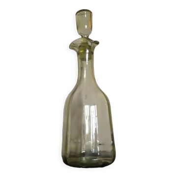 Carafe à alcool en verre soufflé bouche XIXème siècle