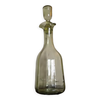 Mouth-blown glass alcohol decanter XIXth century