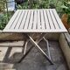 Square folding wooden garden table painted gray gray beige