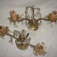 Pair of Girandoles, bronze table lamps & crystal early twentieth