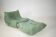 Togo set of armchair and pouf in mint boucle