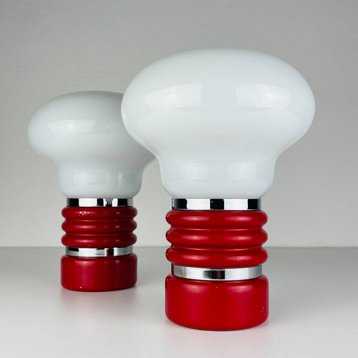 Mid-century table lamps model Bulb attributed to Enrico Tronconi, Italy 1970s, set of 2.