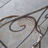 Two iron garden chairs 1950