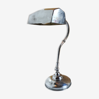 French desk lamp in chromed metal 1940