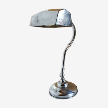 Lampe de bureau française en métal chromé 1940