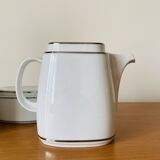 Tea set Teapot Sugar bowl Milk jug White porcelain silver
