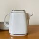 Tea set Teapot Sugar bowl Milk jug White porcelain silver