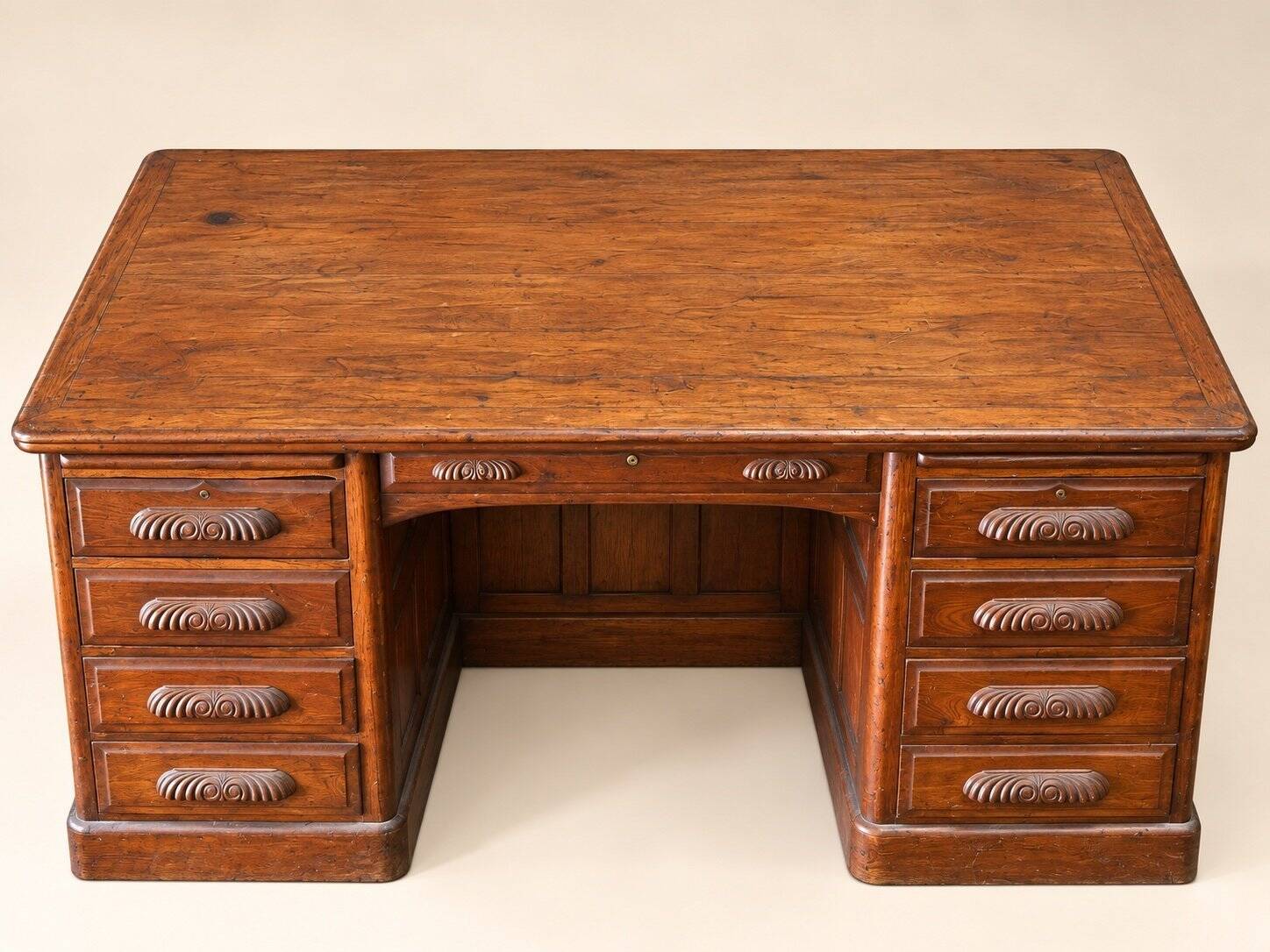 Minister's desk with drawers – Napoleonic III period – Solid walnut