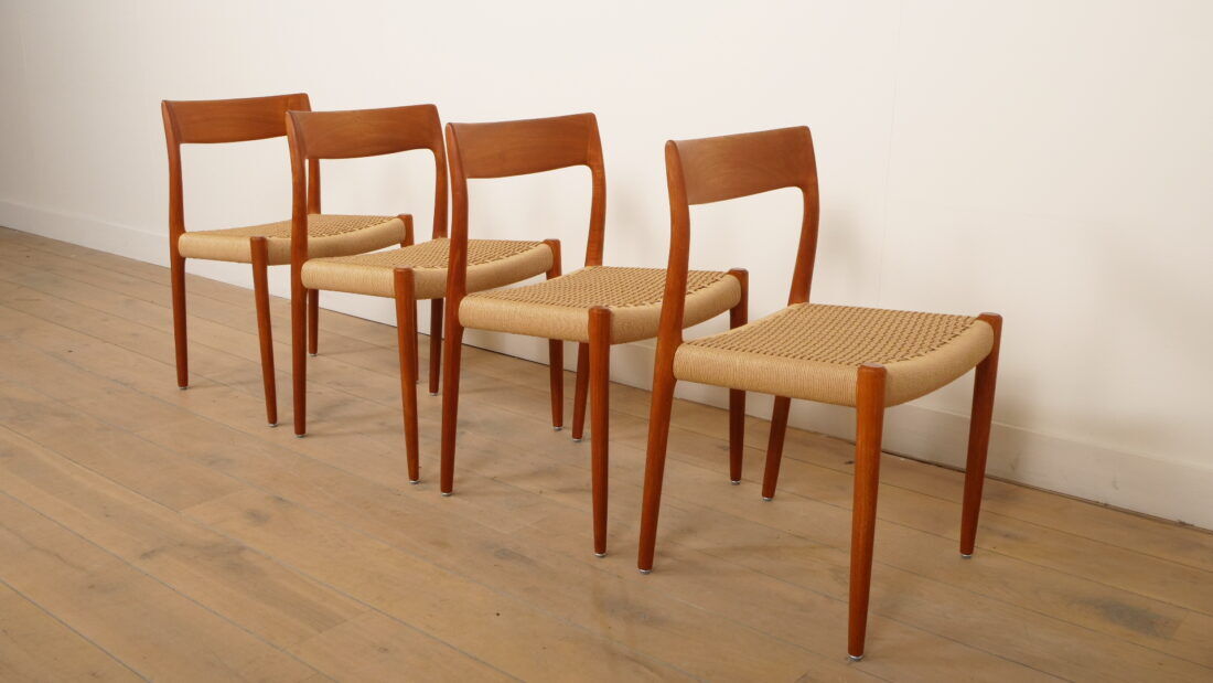 4 x vintage dining chairs | Niels Otto Møller | Model 77