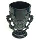 Eclectic vase, black hyalite glass, Ząbkowice, Poland, 1970s