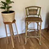 Rattan and bamboo stool