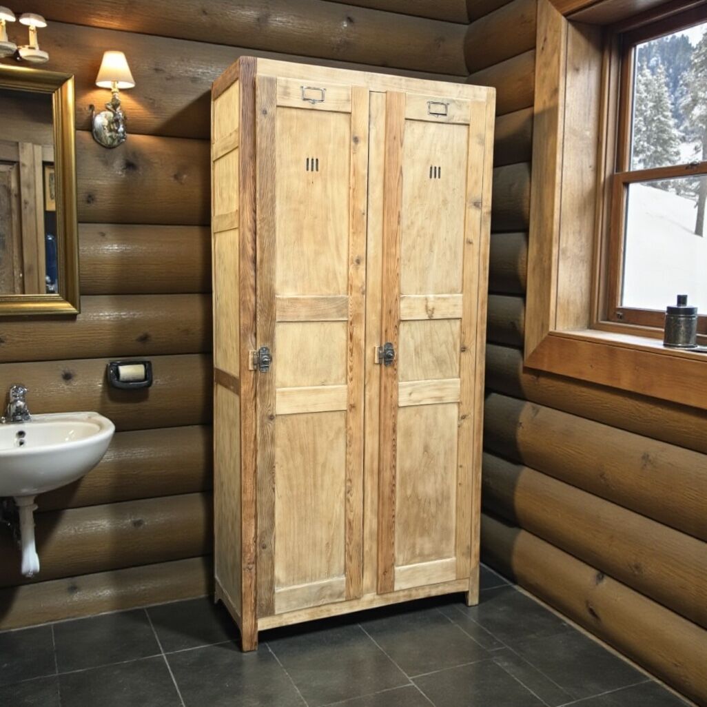 Vintage wooden wardrobe from 1940.