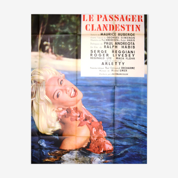 Affiche cinéma"Le Passager Clandestin" 1958 Martin Carol,Serge Reggiani