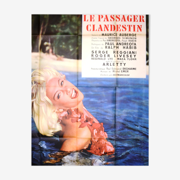 Movie poster "The Clandestine Passenger" 1958 Martin Carol,Serge Reggiani