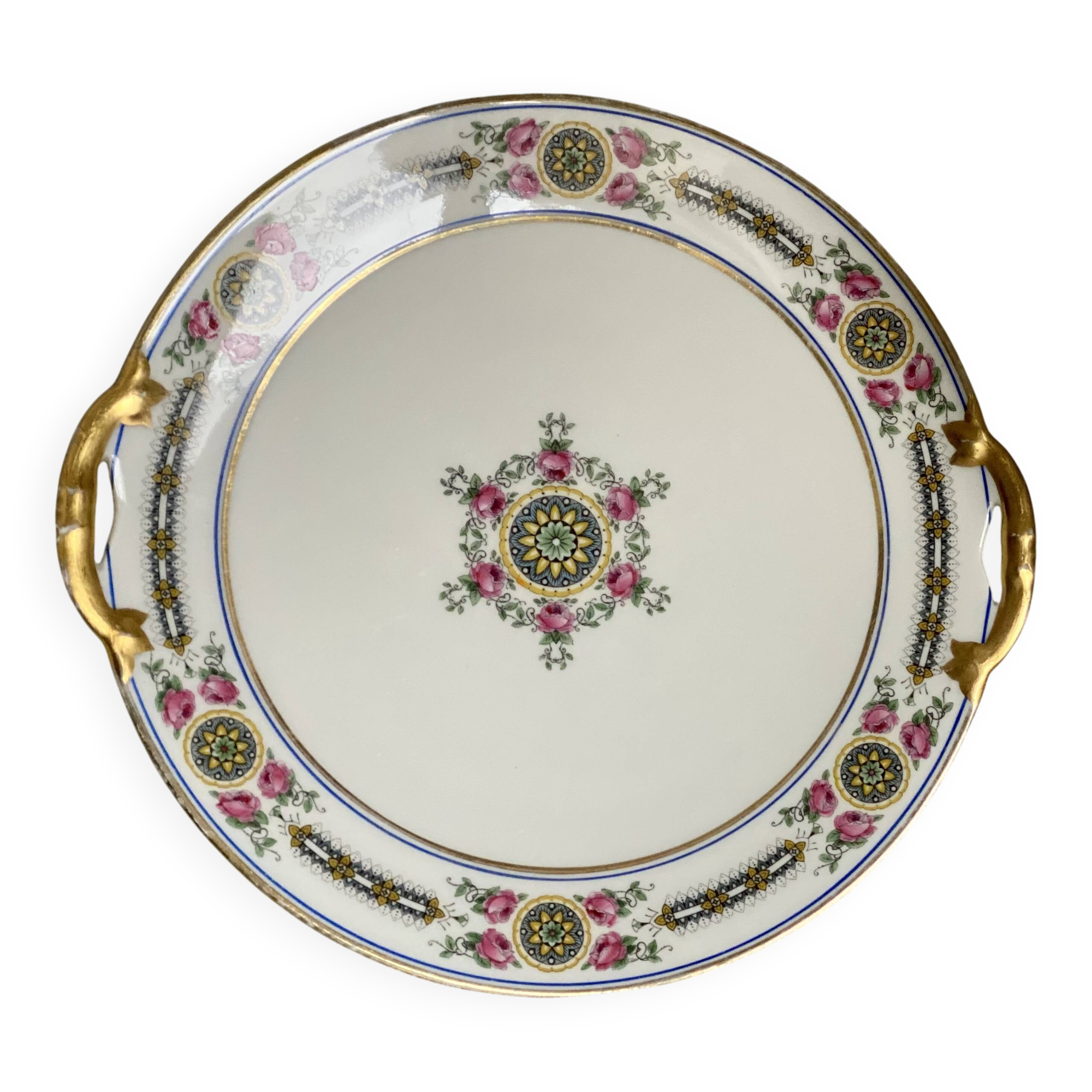 Limoges porcelain pie dish by Charles AHRENFELDT Art Deco
