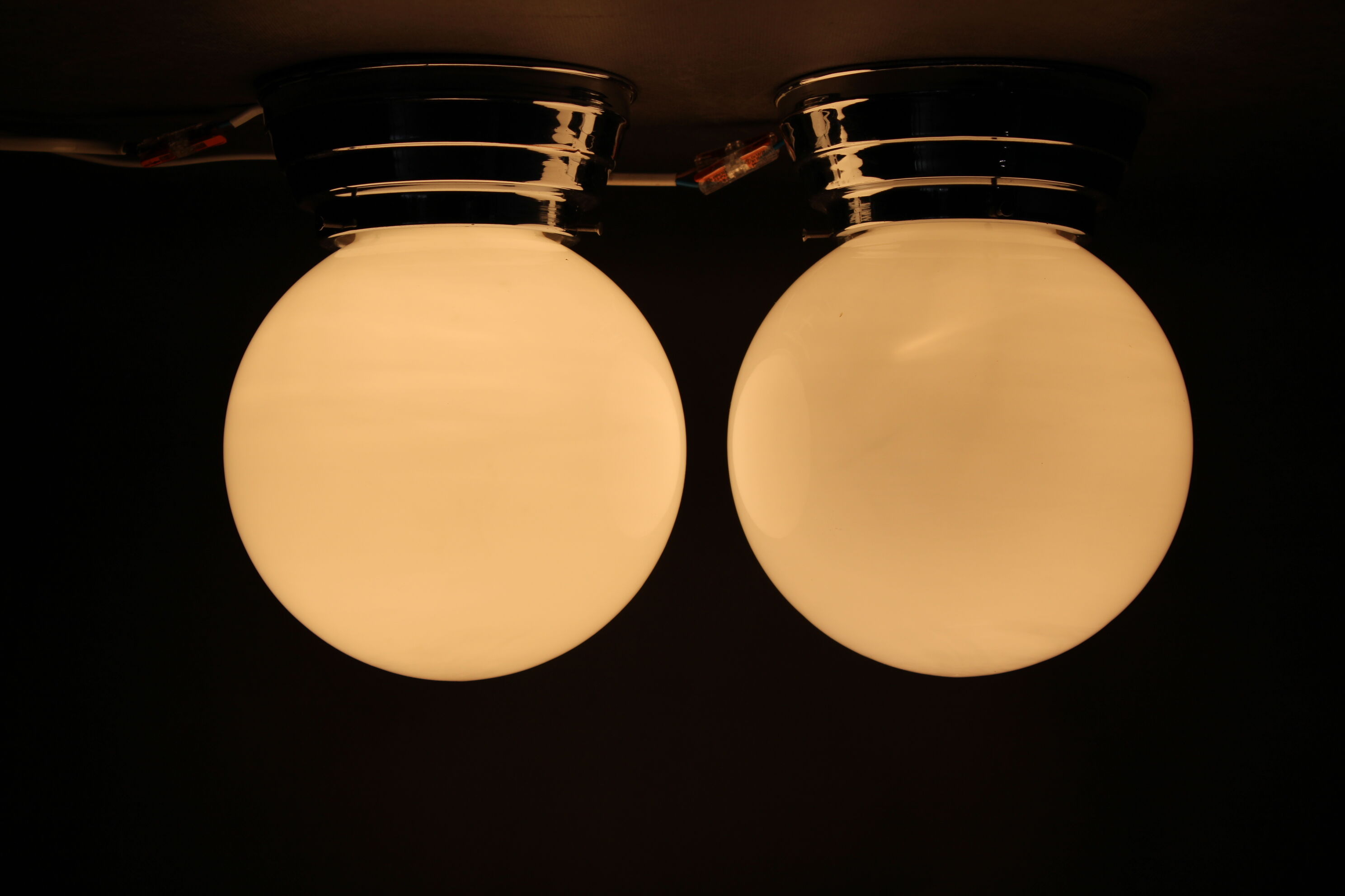 1940s Pair of Art Deco Ceiling or Wall Lights, Czechoslovakia
