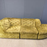 Vintage velvet modular sofa by Laauser, 1970s