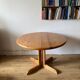 Round solid pine dining table with 2 extensions