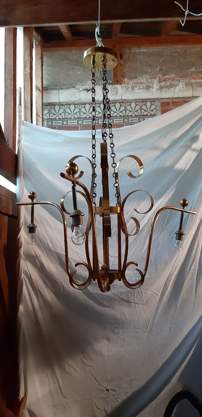 Gilded metal chandelier