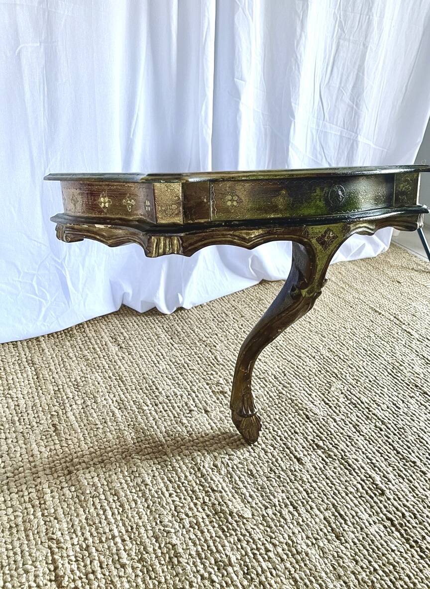 Console florentine vintage en bois doré