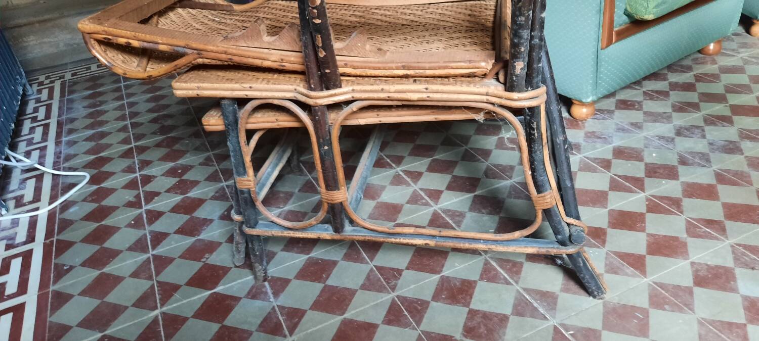 Vintage rattan lounge chair