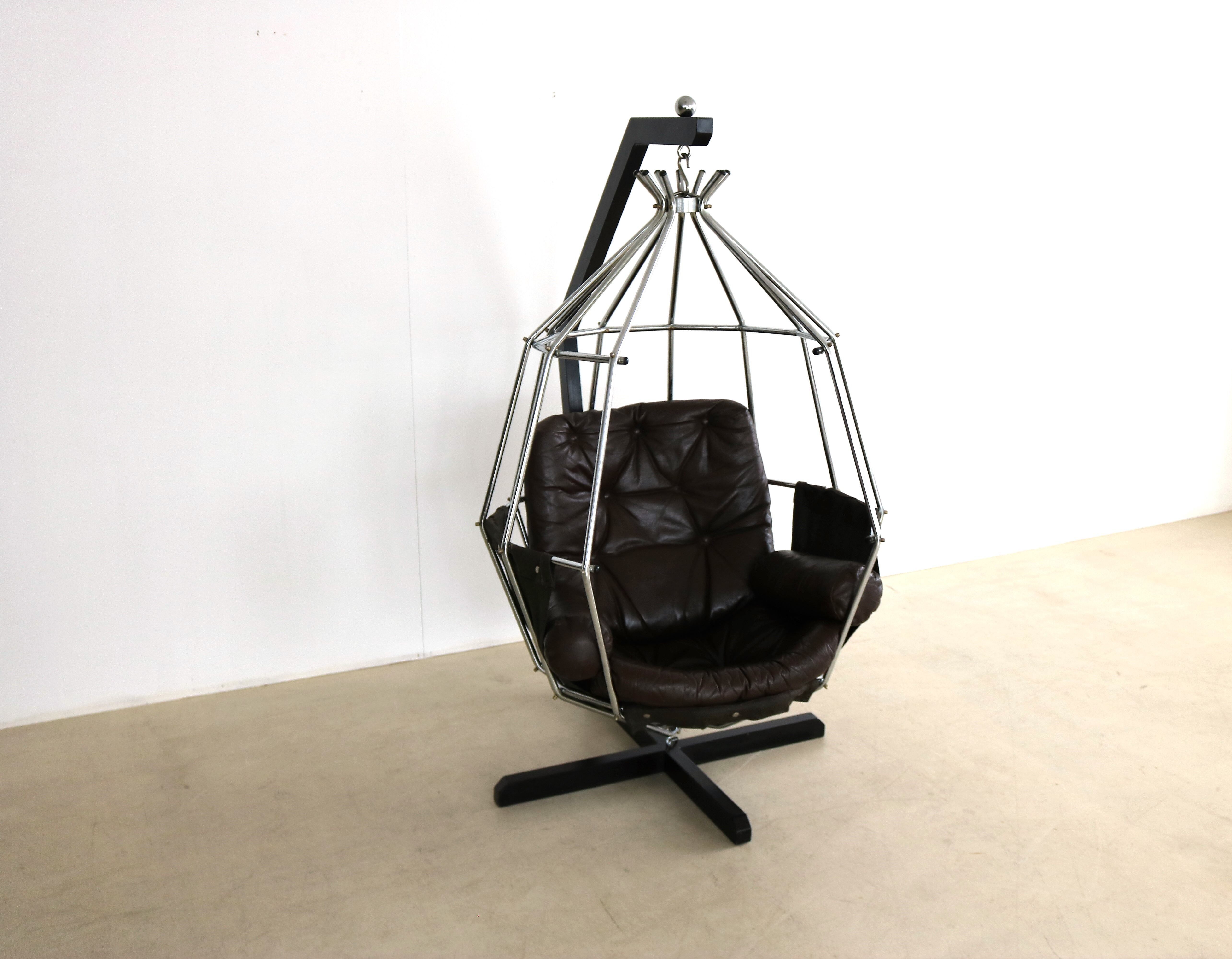Vintage Ib Arberg Parrot cage lounge chair