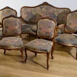 Louis XV style living room in walnut – 1920