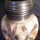 Vase abstract decoration, polychrome ceramic, glazed, signature at the ass to identify