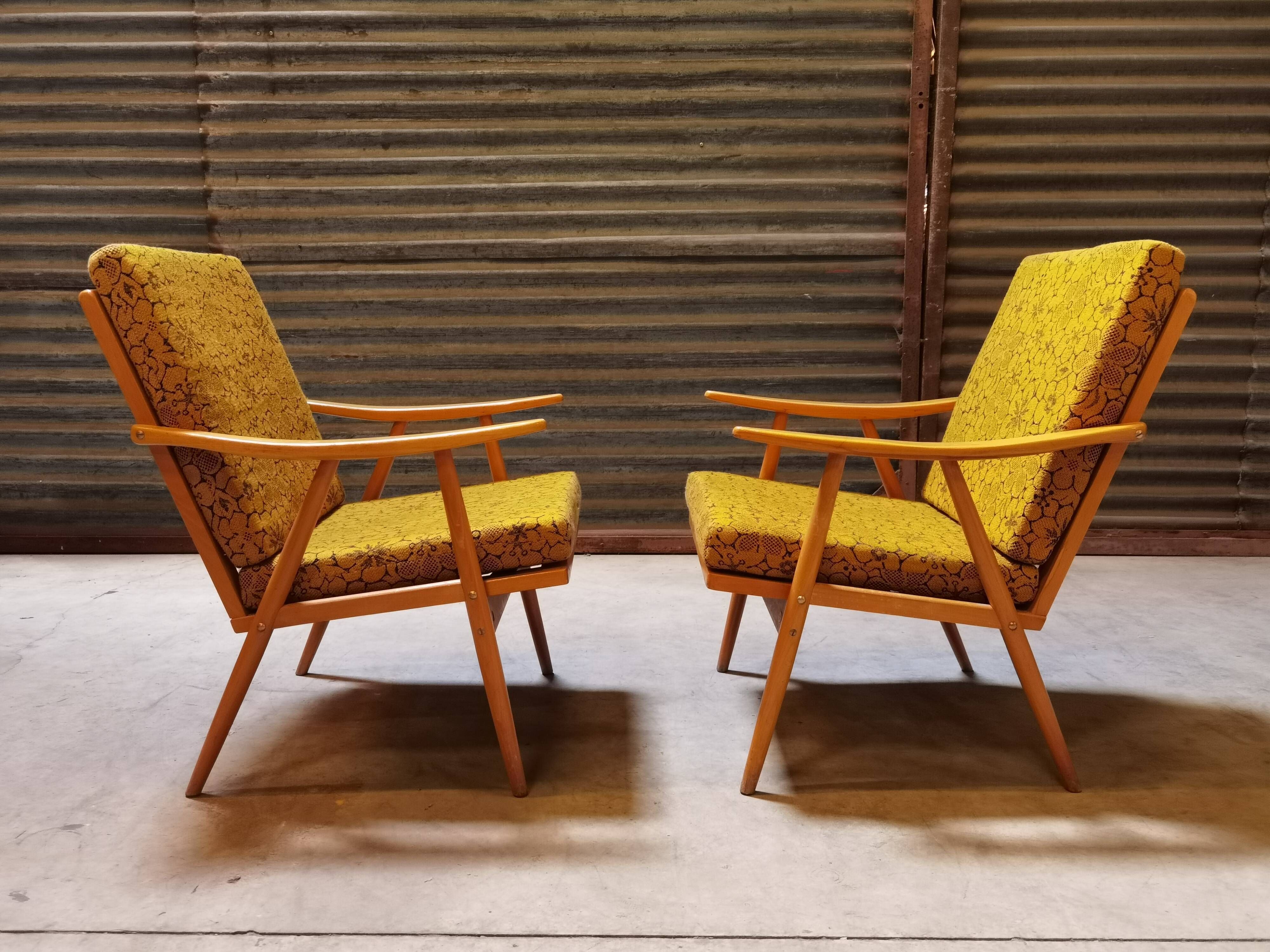 Pair of armchairs Ton Bystřice model Boomerang by Antonin Suman 1960