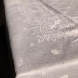 Nappe ancienne en damassée coton teintée en rose thé